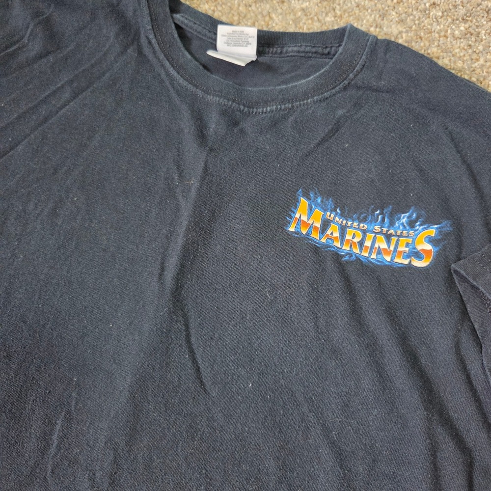 Gildan US Marines Semper Fi T-Shirt Men 2XL Black Short Sleeve Graphic Tee Read!